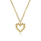Gabriel & CO. 14K Yellow Gold Bujukan Bead Open Heart Pendant Necklace NK6463Y4JJJ