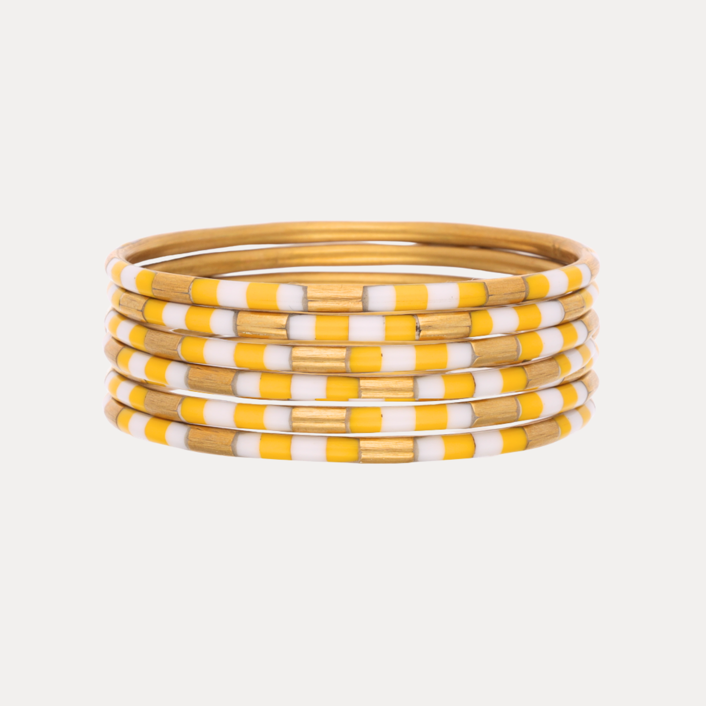 Budhagirl Yellow and White Veda Bangles