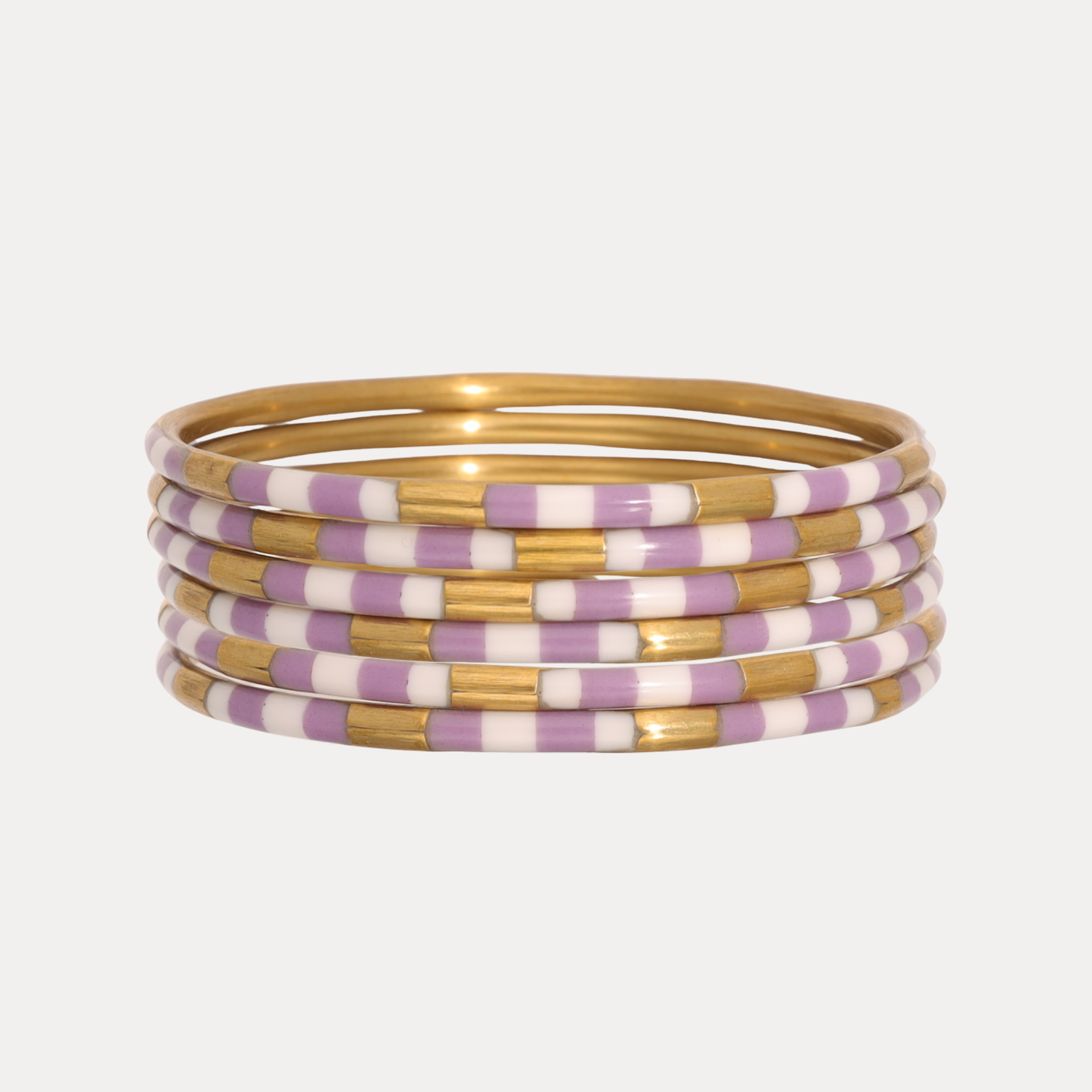 Budhagirl Lilac and White Veda Bangles