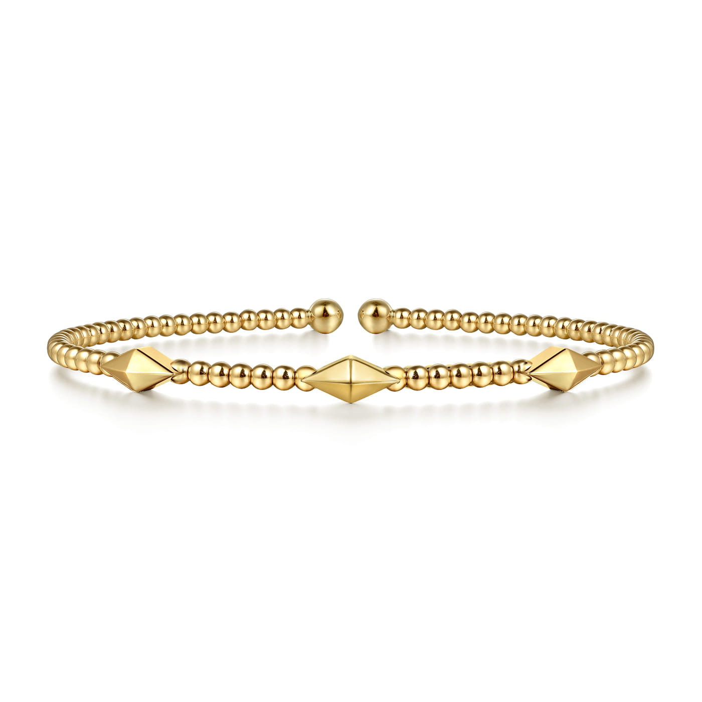 14k Yellow Gold Bujukan Pyramid Stations Bangle BG4421-57Y4JJJ*