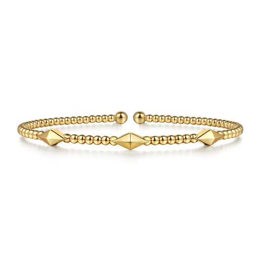 14k Yellow Gold Bujukan Pyramid Stations Bangle BG4421-57Y4JJJ*