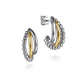 J Hoop Earrings 14K Yellow Gold and 925 Sterling Silver Bujukan EG15303MZJJJ