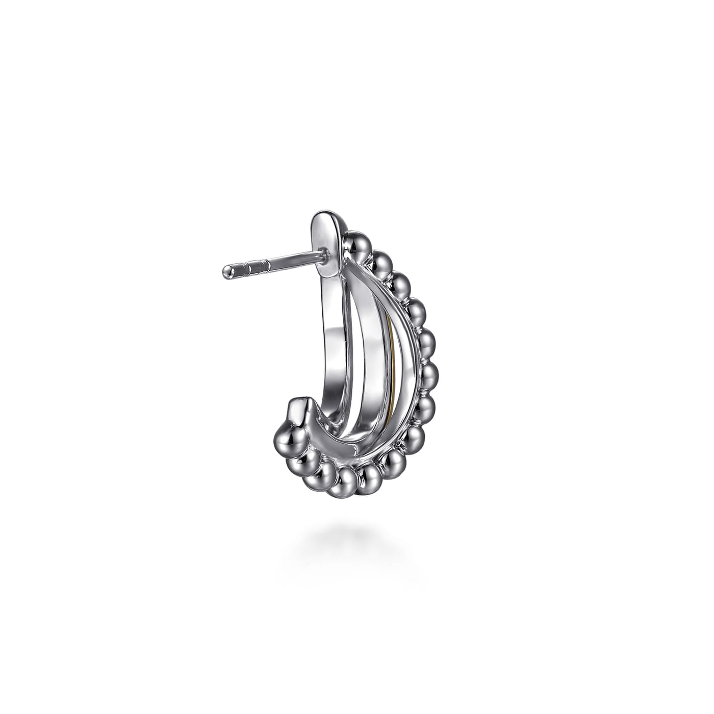 J Hoop Earrings 14K Yellow Gold and 925 Sterling Silver Bujukan EG15303MZJJJ