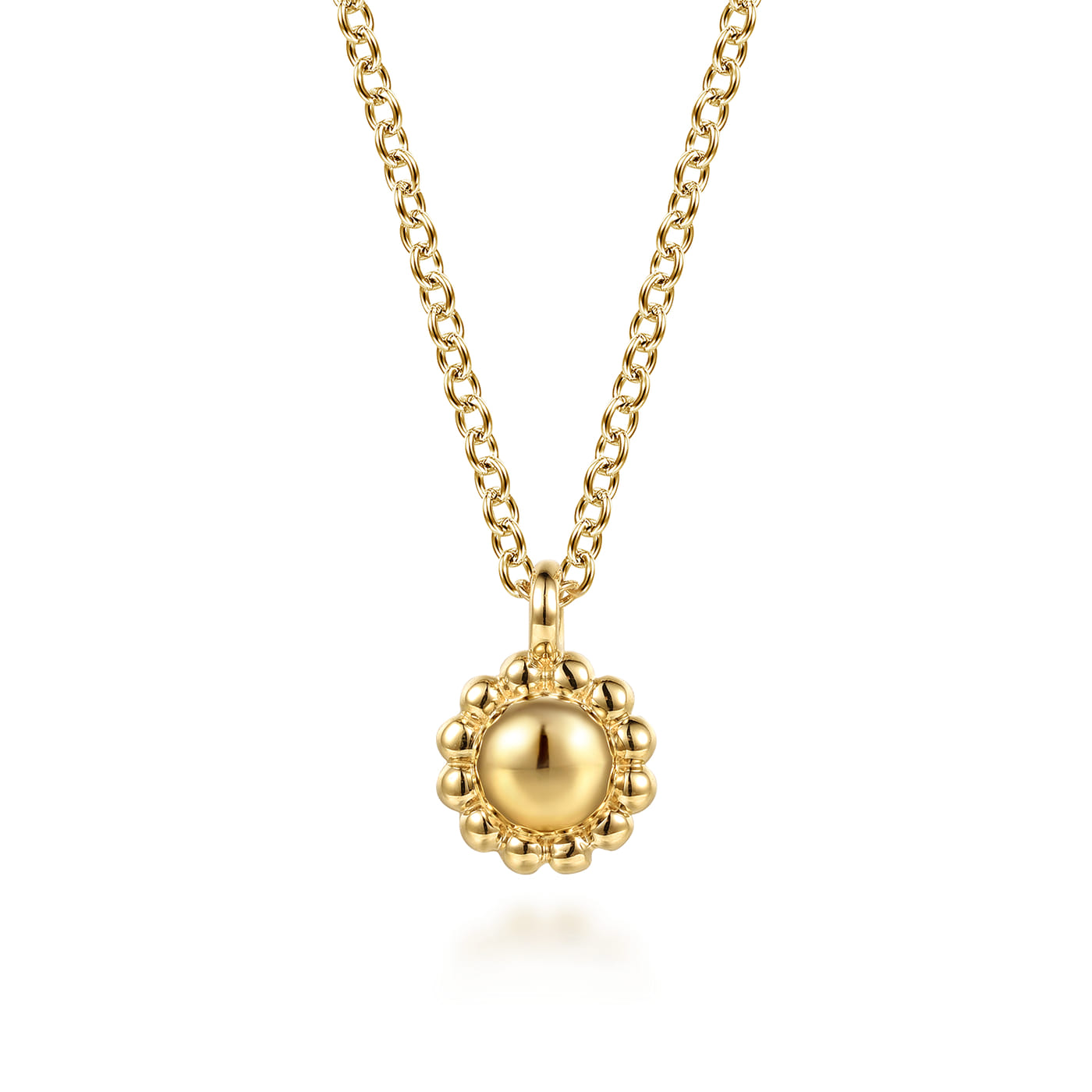 14K Yellow Plain Gold Bujukan Pendant Necklace NK8175Y4JJJ