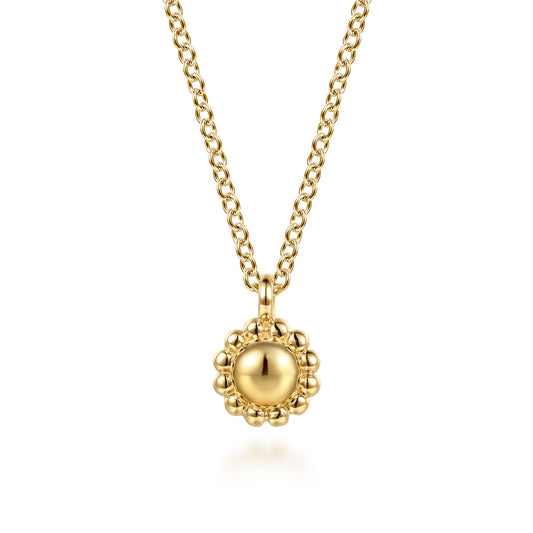 14K Yellow Plain Gold Bujukan Pendant Necklace NK8175Y4JJJ