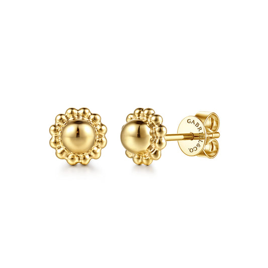 14K Yellow Plain Gold Bujukan Stud Earrings EG15623Y4JJJ