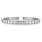 Sterling Silver Open Cuff Angular Cuts Square Bangle BGM2170-72SVJJJ