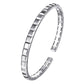 Sterling Silver Open Cuff Angular Cuts Square Bangle BGM2170-72SVJJJ