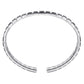 Sterling Silver Open Cuff Angular Cuts Square Bangle BGM2170-72SVJJJ