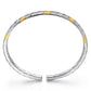 Open Cuff Bangle Herringbone 925 Sterling Silver and 14k Yellow Gold 7mm BGM4512-72MZJJJ