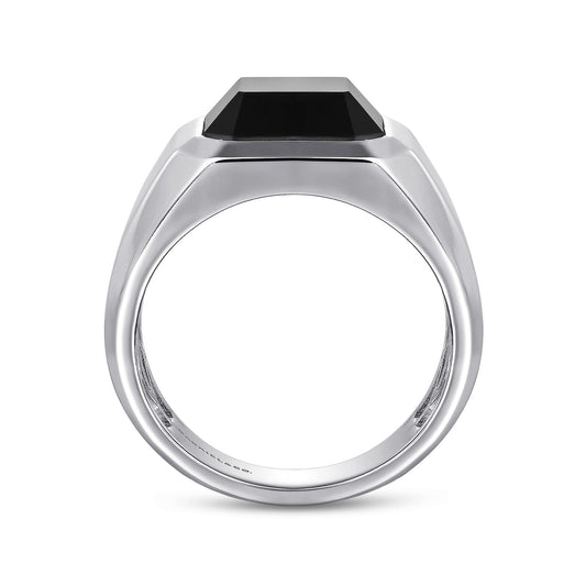 925 Sterling Silver Onyx Signet Ring MR20028SVJOX