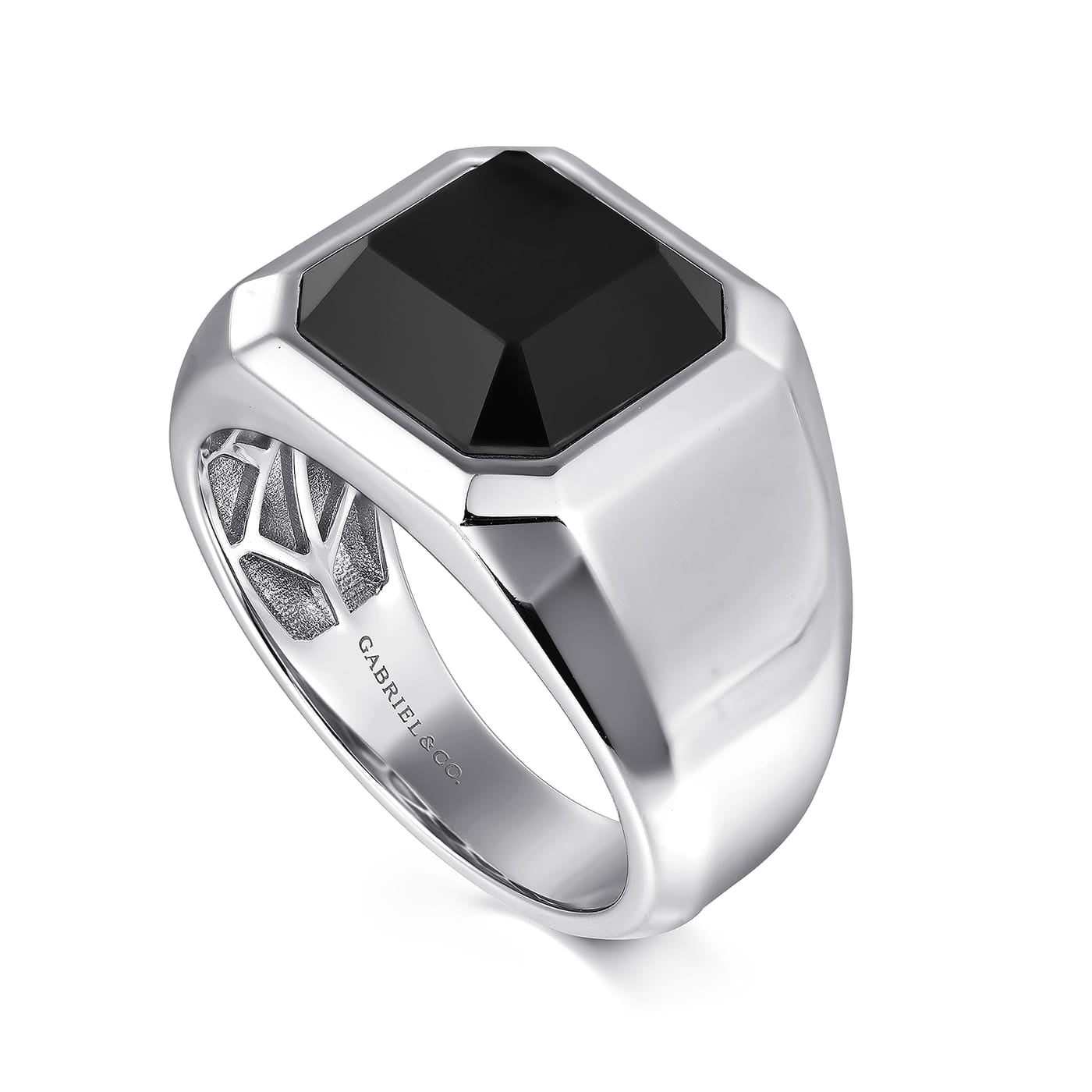 925 Sterling Silver Onyx Signet Ring MR20028SVJOX