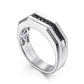 925 Sterling Silver and Black Spinel Band MR52083SVJBS