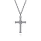 Twisted Rope Cross Pendant Necklace X Center 925 Sterling Silver  NKM2105-22SVJJJ