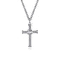 Twisted Rope Cross Pendant Necklace X Center 925 Sterling Silver  NKM2105-22SVJJJ