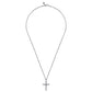 Twisted Rope Cross Pendant Necklace X Center 925 Sterling Silver  NKM2105-22SVJJJ