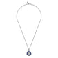 925 Sterling Silver Diamond and Lapis Compass Pendant Necklace NKM2138-22SV5LP