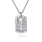925 Sterling Silver Black Spinel Dog Tag Pendant Necklace NKM2207-22SVJBS