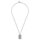 925 Sterling Silver Black Spinel Dog Tag Pendant Necklace NKM2207-22SVJBS