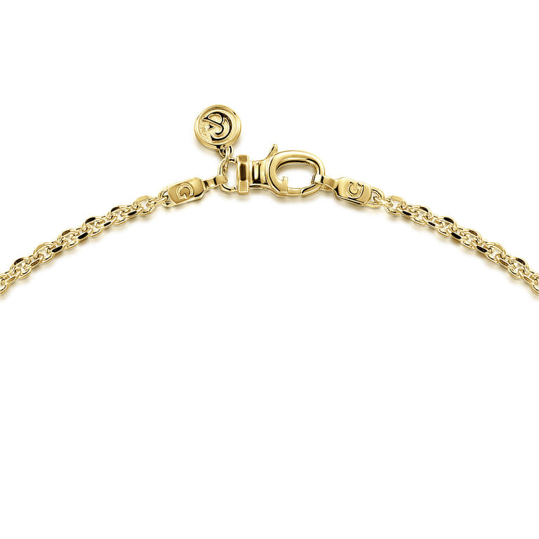 22 Inch 2.85mm 14K Yellow Gold Men's Hollow Link Chain Necklace