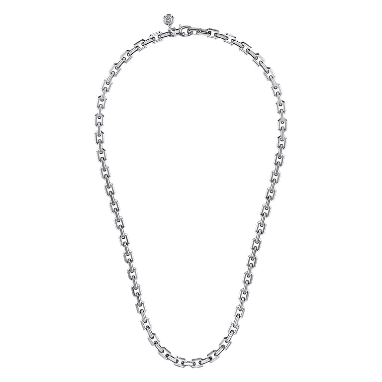 20 Inch 5.6mm 925 Sterling Silver Men's Solid Faceted Link Chain Necklace