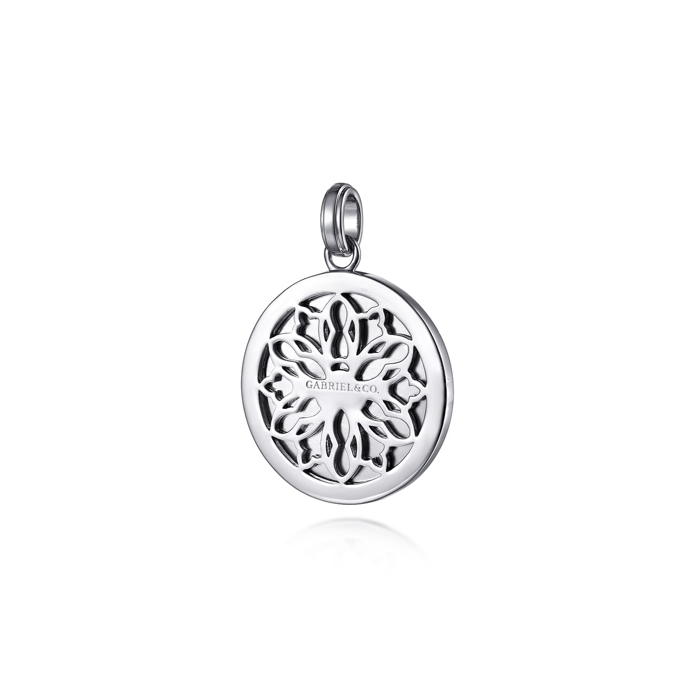 Compass Pendant 925 Sterling Silver Black Spinel PTM6531SVJBS