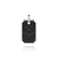 925 Sterling Silver Black Spinel Dog Tag Pendant PTM6548SVJBS