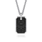 925 Sterling Silver Black Spinel Dog Tag Pendant PTM6548SVJBS
