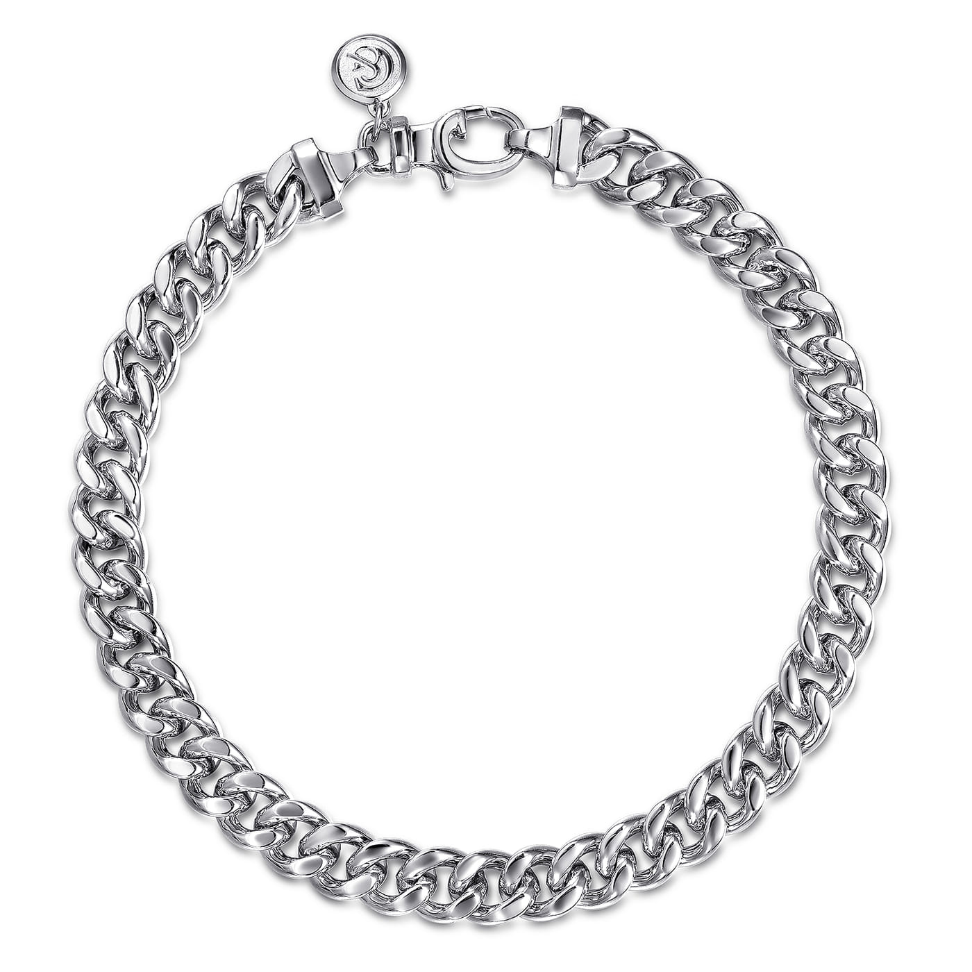 925 Sterling Silver Solid Cuban Link Chain Bracelet 7mm TBM2076SVJJJ