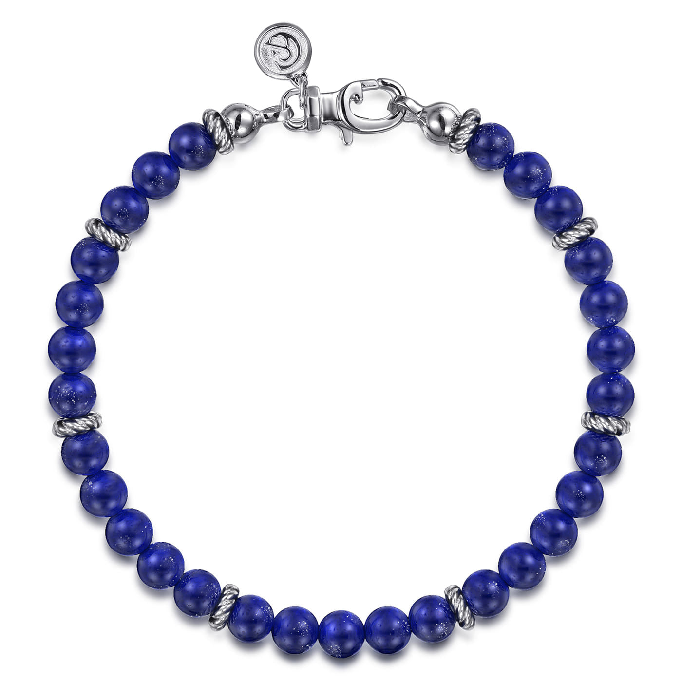 925 Sterling Silver Lapis Beaded Bracelet 6mm TBM2086SVJLP