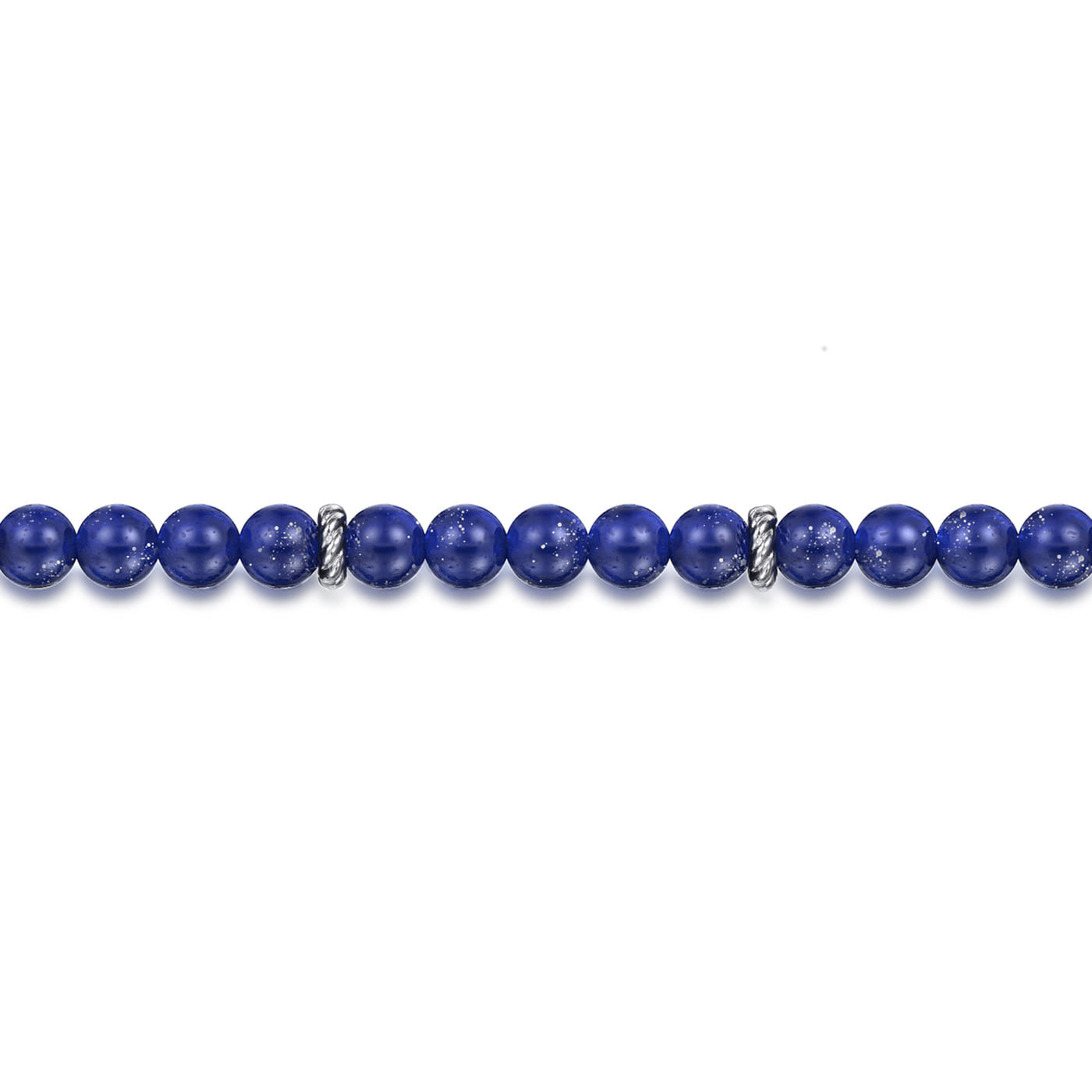 925 Sterling Silver Lapis Beaded Bracelet 6mm TBM2086SVJLP