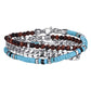 Beaded Wrap Bracelet and Necklace 925 Sterling Silver Turquoise Onyx and Tiger Eye TBM2136SVJMC