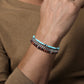 Beaded Wrap Bracelet and Necklace 925 Sterling Silver Turquoise Onyx and Tiger Eye TBM2136SVJMC