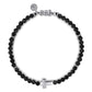 925 Sterling Silver Onyx Beads Cross Bracelet TBM4541SVJOX