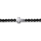 925 Sterling Silver Onyx Beads Cross Bracelet TBM4541SVJOX