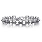 Link Chain Bracelet 925 Sterling Silver Black Spinel TBM4825-8SVJBS