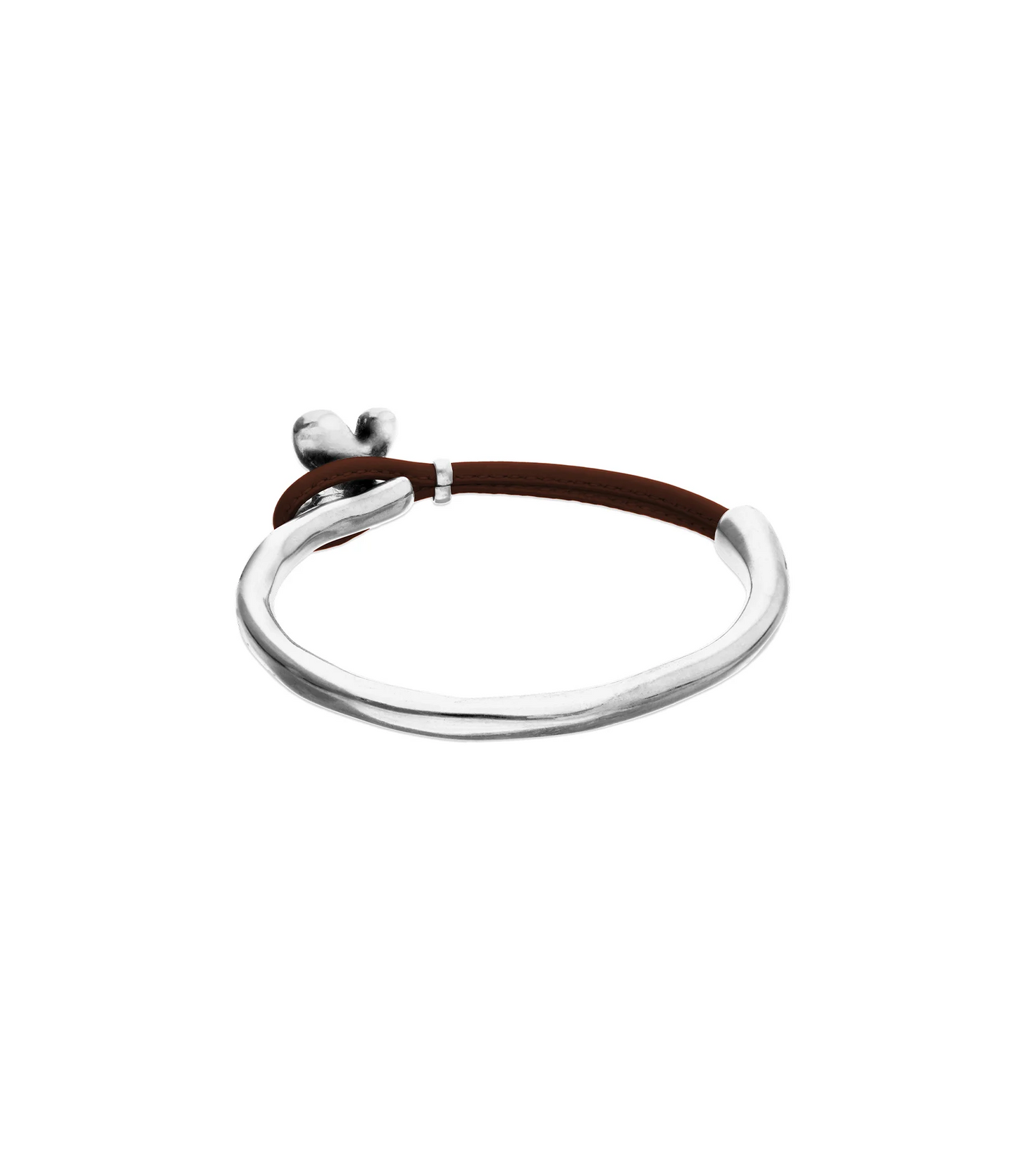 Brown leather bracelet with butterfly ornament PUL2614