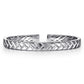 925 Sterling Silver Open Herringbone Cuff Bangle BGM4512-72SVJJJ
