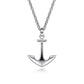 925 Sterling Silver Anchor Pendant Necklace NKM2108-22SVJJJ