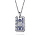925 Sterling Silver Lapis Dog Tag Pendant Necklace NKM2248-22SVJLP