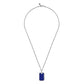 925 Sterling Silver Lapis Dog Tag Pendant Necklace NKM2248-22SVJLP