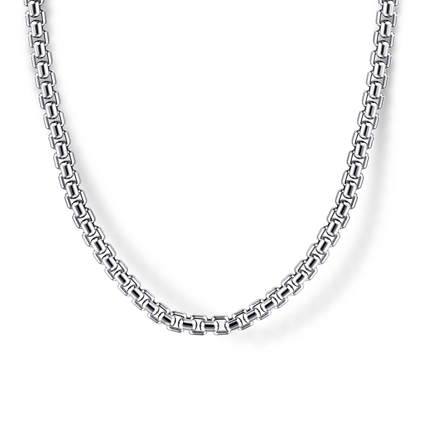 2.5mm 925 Sterling Silver Men’s Solid Round Box Chain Necklace NKM2267-22SVJJJ