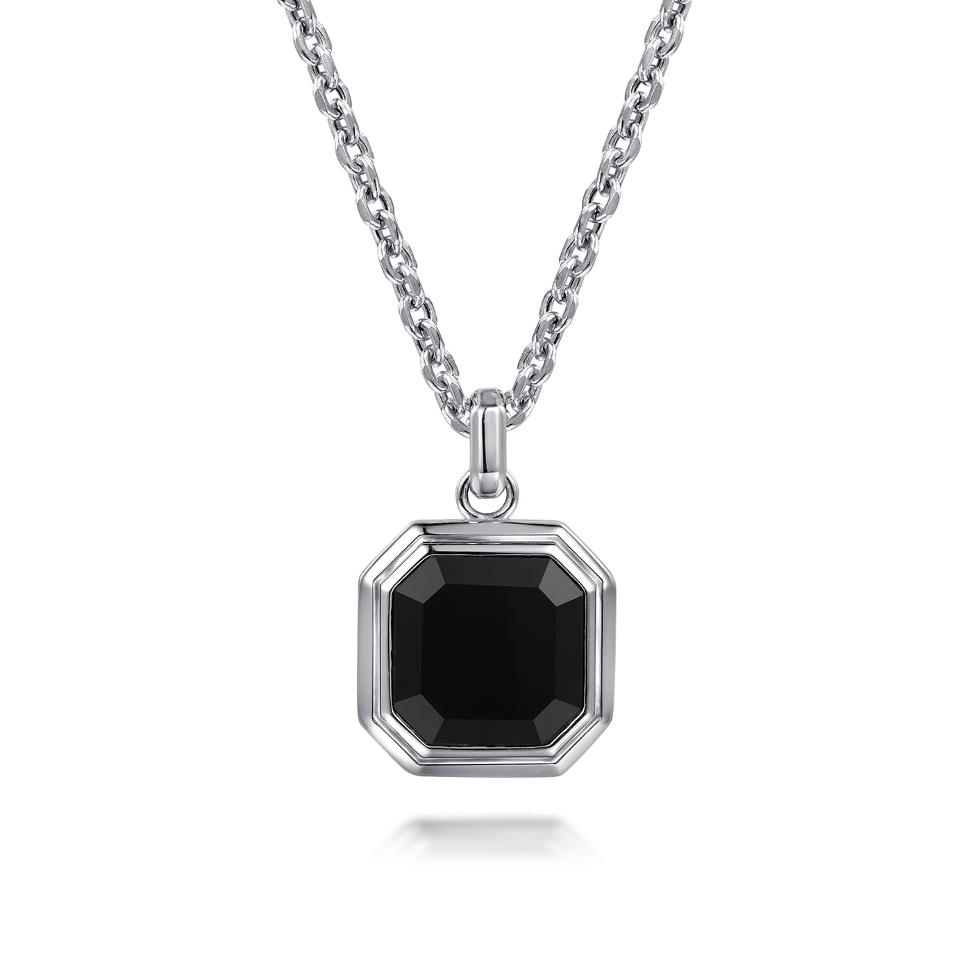925 Sterling Silver Onyx Pendant PTM20169SVJOX