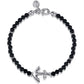 Beaded Bracelet Anchor 925 Sterling Silver Onyx 4mm TBM20038SVJOX