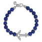 Sterling Silver and 8mm Lapis Beaded Bracelet with Anchor TBM2039SVJLP