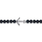 Sterling Silver and 8mm Onyx Beaded Bracelet with Anchor TBM2039SVJOX