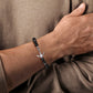 Sterling Silver and 8mm Onyx Beaded Bracelet with Anchor TBM2039SVJOX