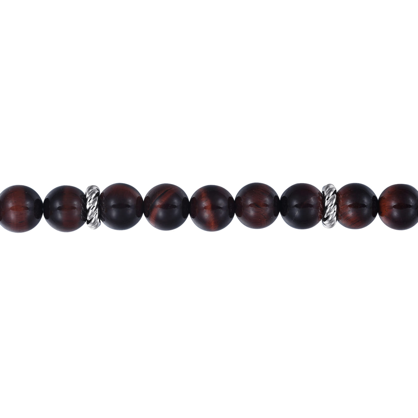 925 Sterling Silver Tiger Eye Beaded Bracelet TBM2080-85SVJTE