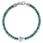925 Sterling Silver Cross Bracelet with 4mm Malachite Beads TBM2152SVJMA