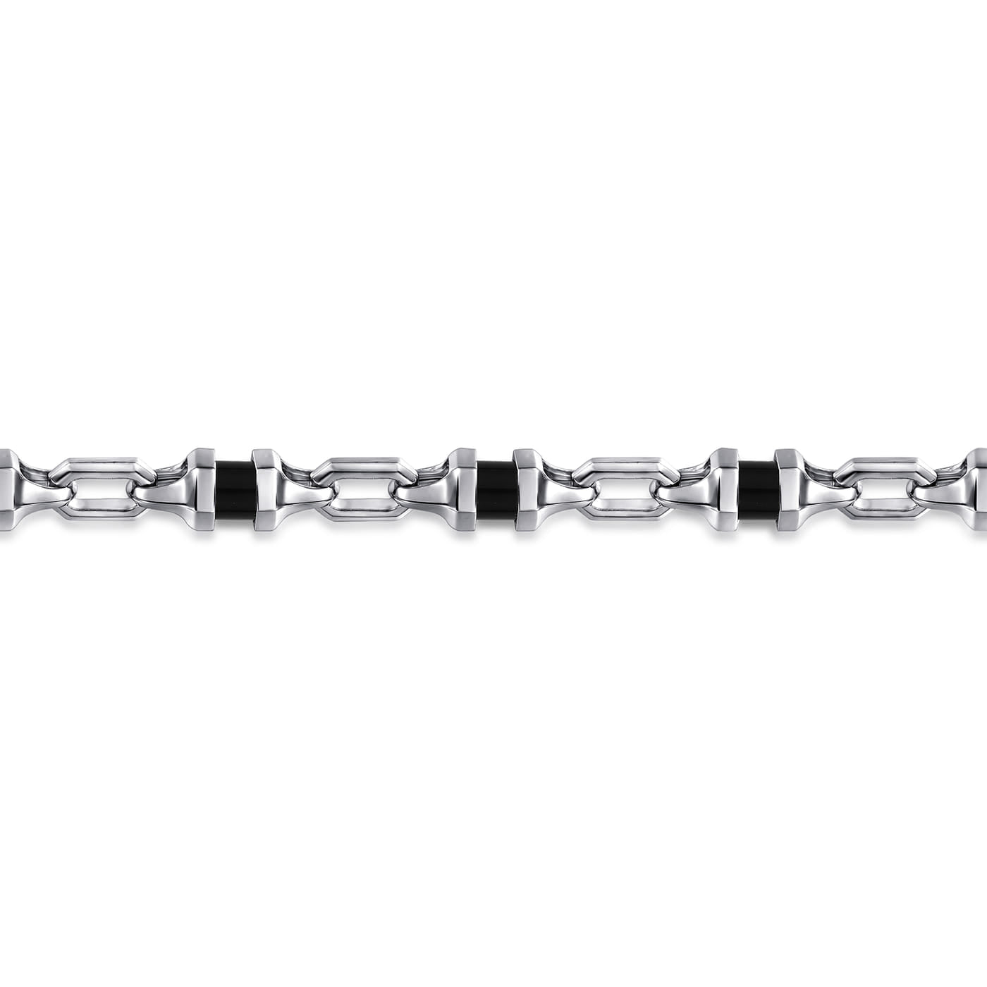 925 Sterling Silver Onyx Cylinder Beaded Men’s Bracelet TBM2169SVJOX